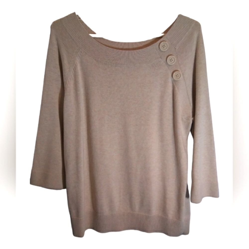 Ann Taylor LOFT Sweater with Scoop Neck and 3/4 Sleeves Size XL